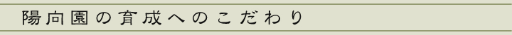 陽向園の育成へのこだわり